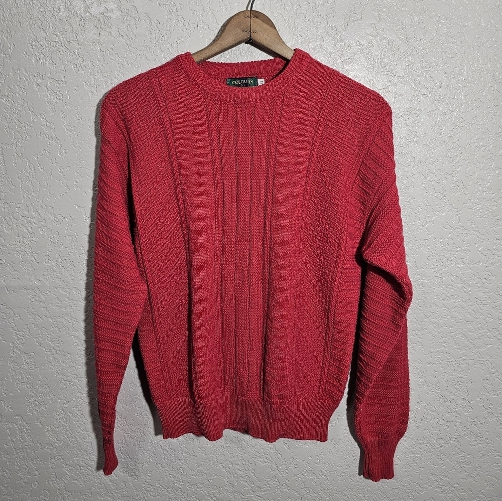 Vintage Colours by Alexander Julian Red Cotton Knit Sweater